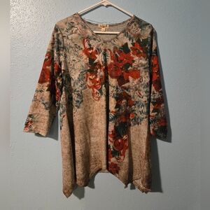 ONE WORLD Multicolor Floral Tunic Top